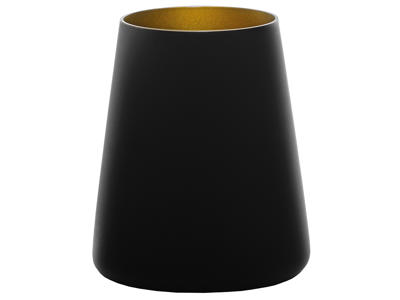 Vaso con vidrio negro/dorado 38cl - 101x62mm