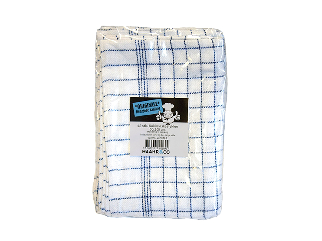 Paño de cocina a cuadros azul 50x100 12 uds pk