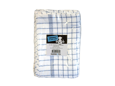 Paño de cocina a cuadros azul 50x100 12 uds pk