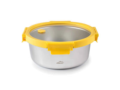 Caja de comida RF/vidrio Amarillo 16 cm h 6,5 cm