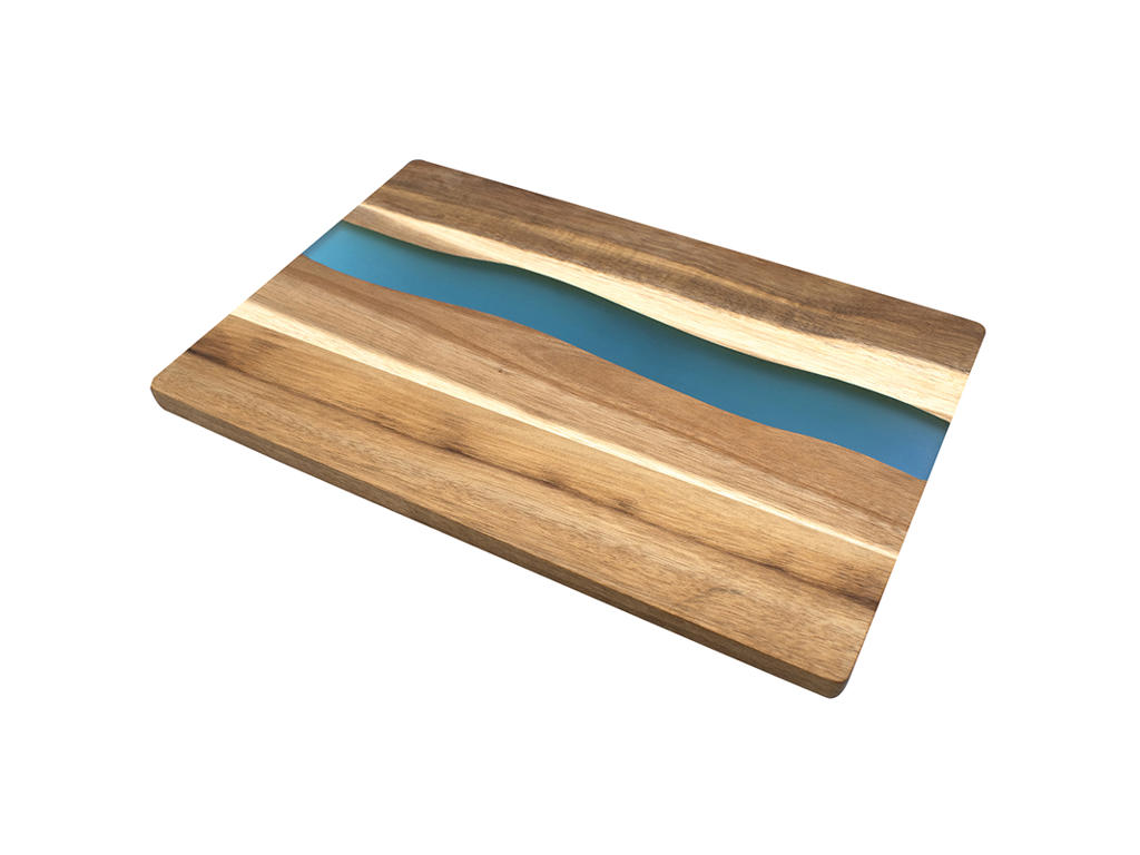 Tabla de cortar 35x23x1,5 cm Acacia/Resina Azul