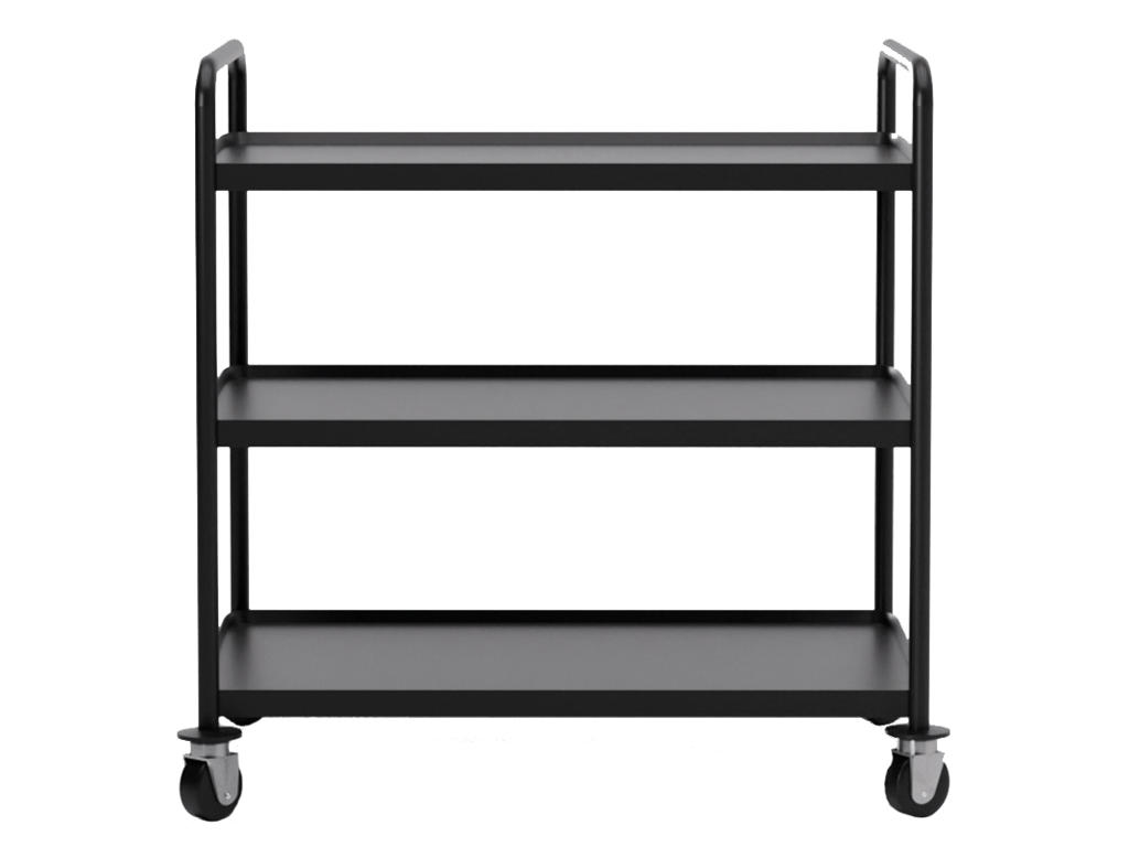 Mesa rodante 3 niveles Negro 86x53,5x96 cm