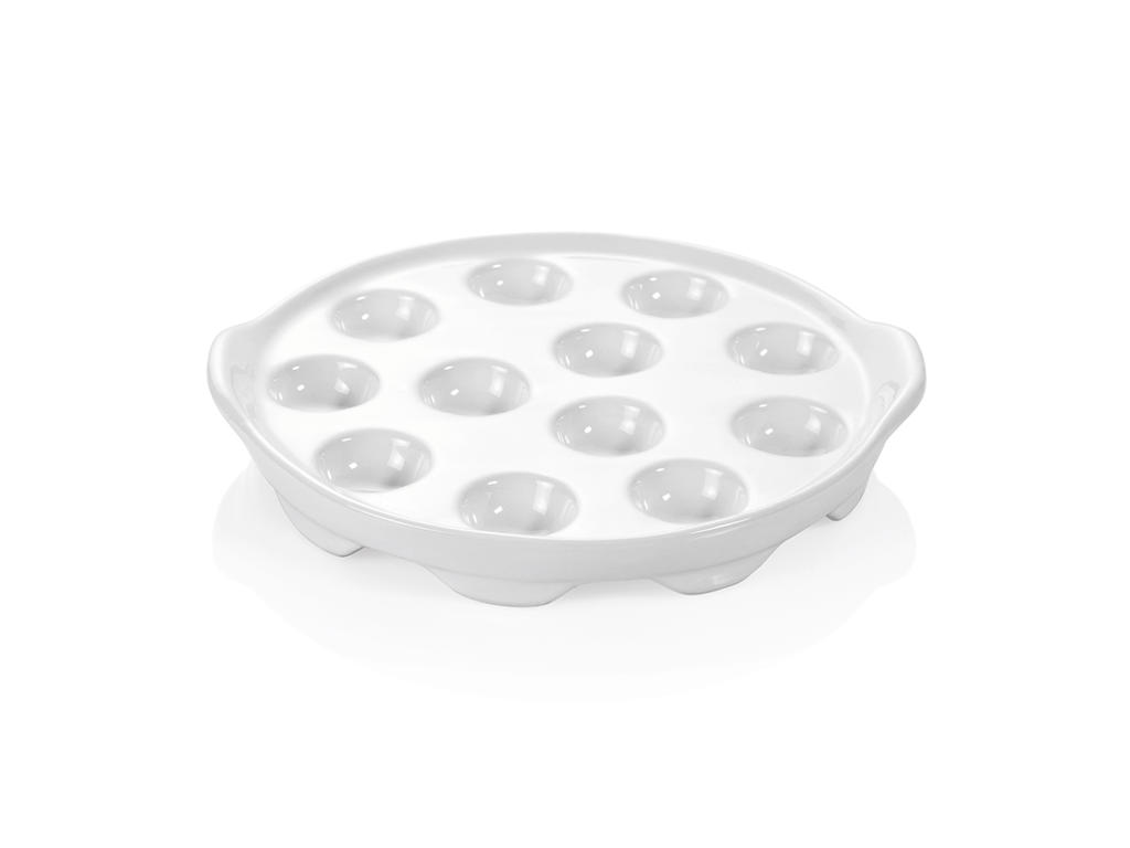 Plato de caracol t/12pcs Blanco  20 cm