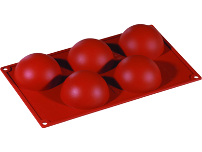 Molde de hornear de silicona 1/3 GN, 5 mitades de esfera