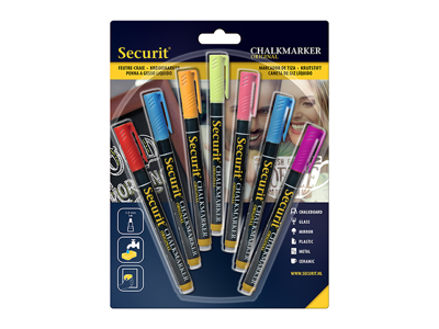 Rotulador 7 pcs. colores as. 1-2 mm para pizarra