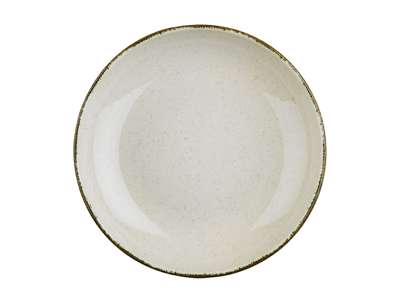 Plato hondo  21 cm Crema Perla