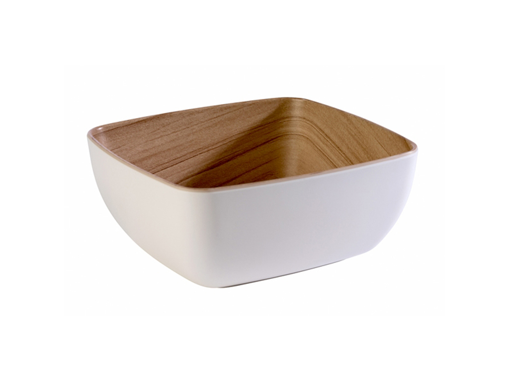 Plato de melamina Frida blanco/madera 1/6 GN