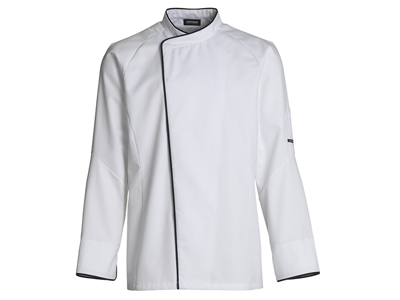 Kentaur Chaqueta de Chef Unisex Blanca con ribete negro