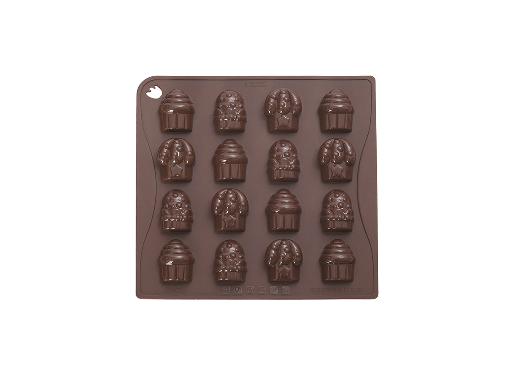 Molde de chocolate marrón Cupcake