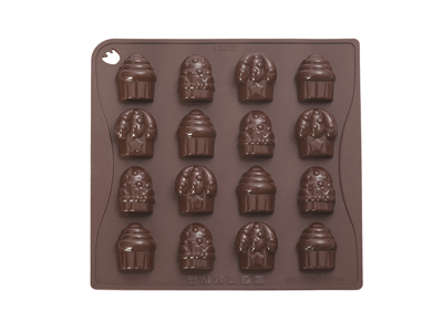 Molde de chocolate marrón Cupcake