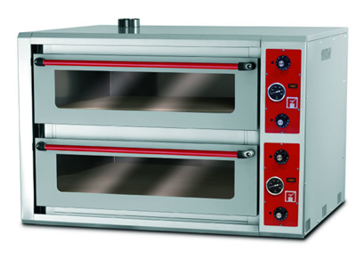 Horno de pizza para 8 pizzas manual 2 cubiertas