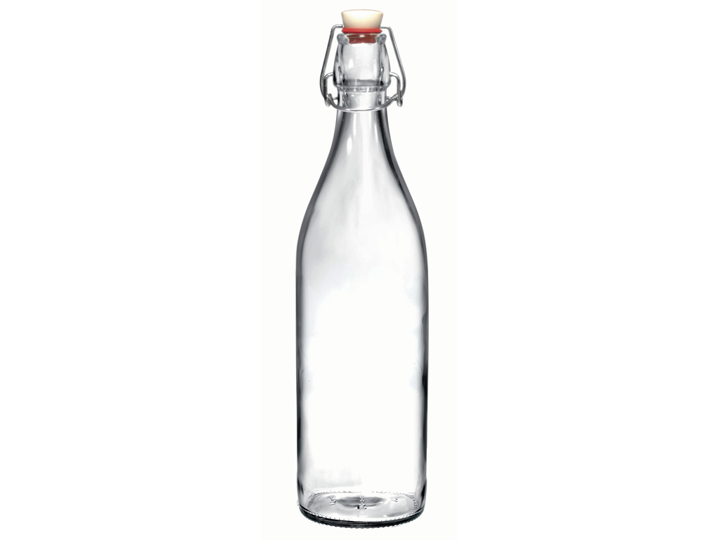 Botella de agua 1 L con tapa patentada Bormioli
