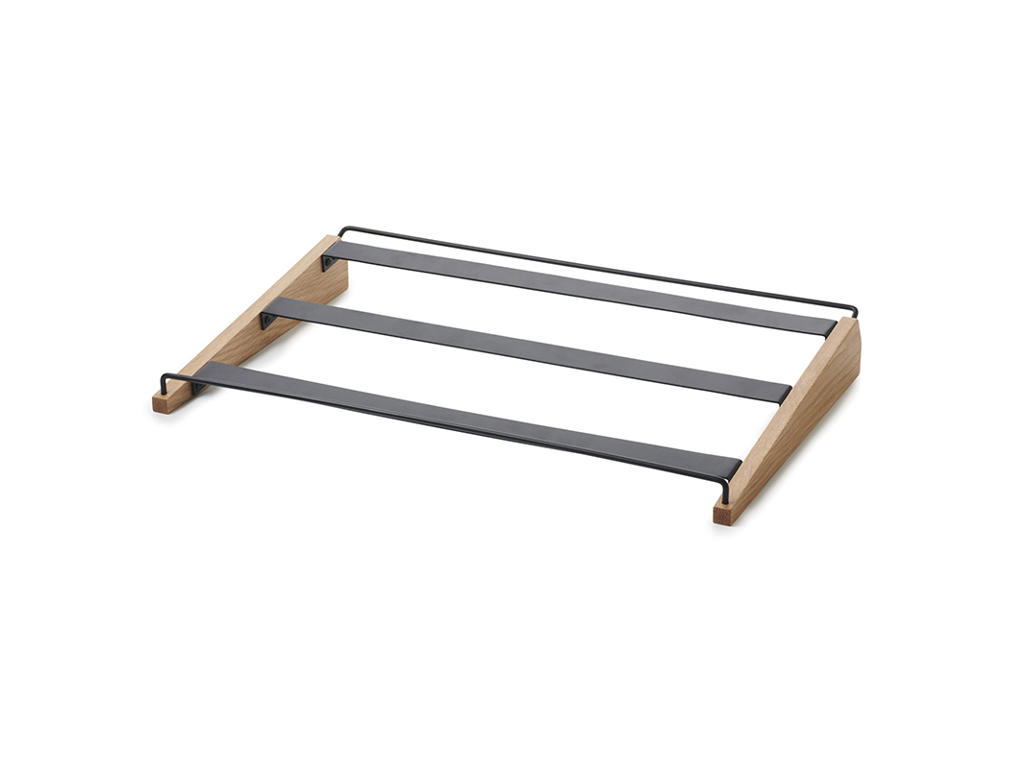 Soporte para bandeja Pan 53x33,5 cm Negro Metal/roble Una Escena