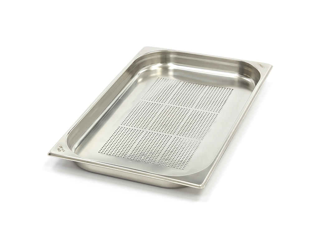 Contenedor de cantina perforado 1 / 1GN en acero inoxidable | 40mm