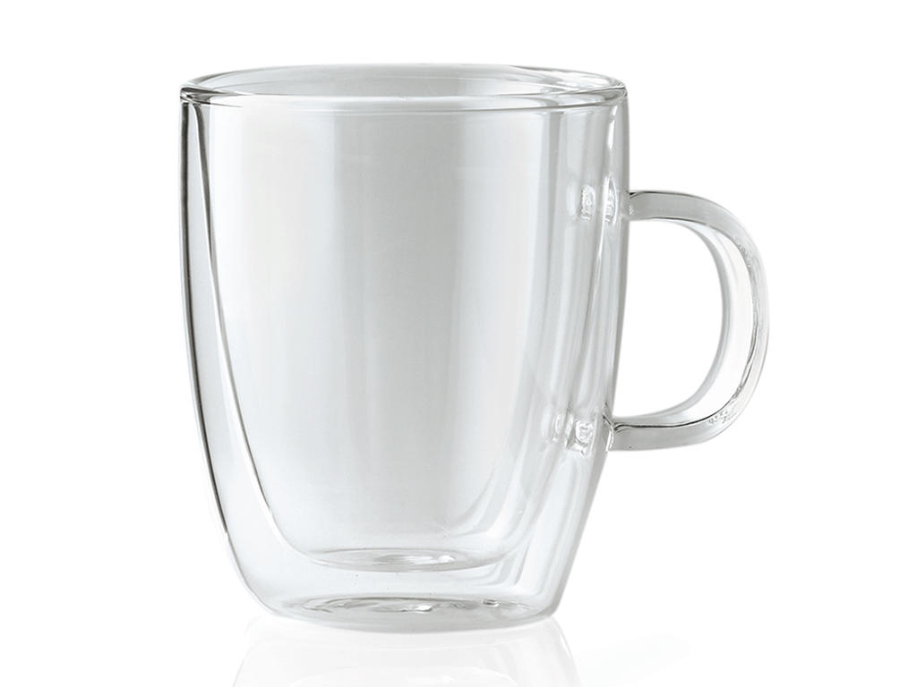 Vaso c/manija 36cl Doble pared 2pzs Loun