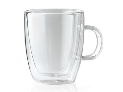 Vaso c/manija 36cl Doble pared 2pzs Loun