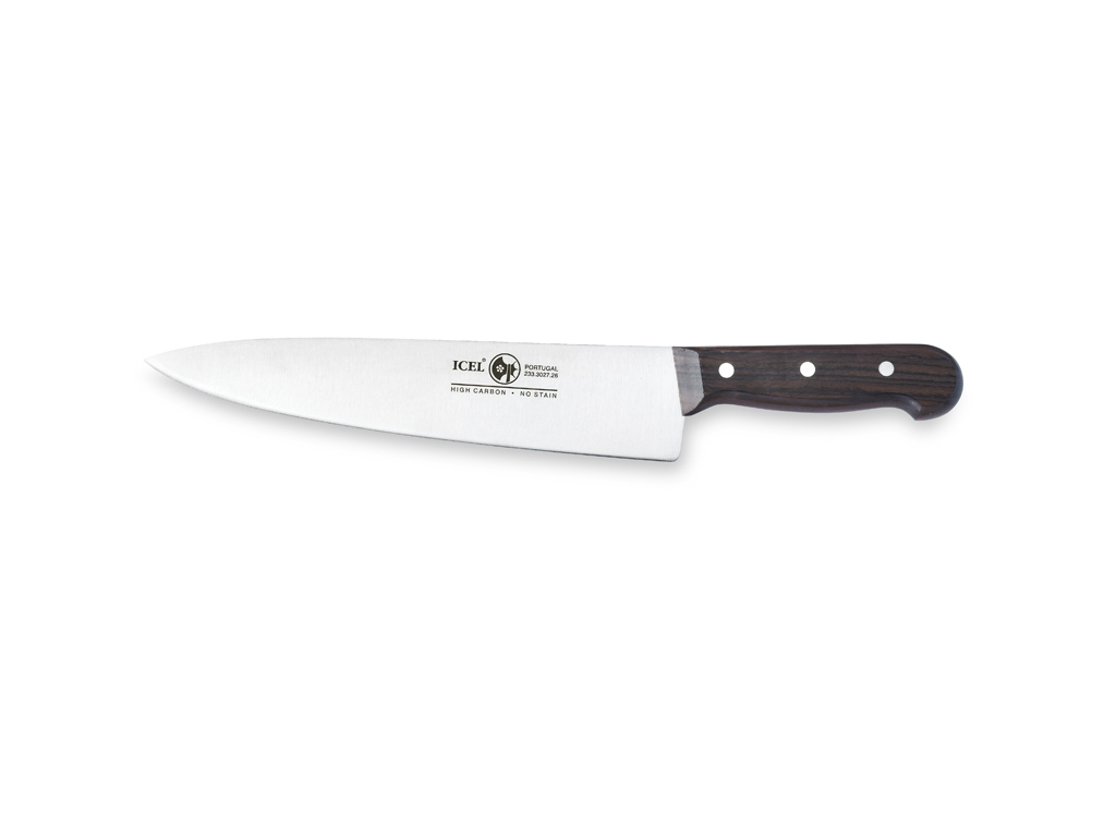 Cuchillo de cocina - Acero inoxidable - Madera de rosa - 26cm - 55HrC - 240g