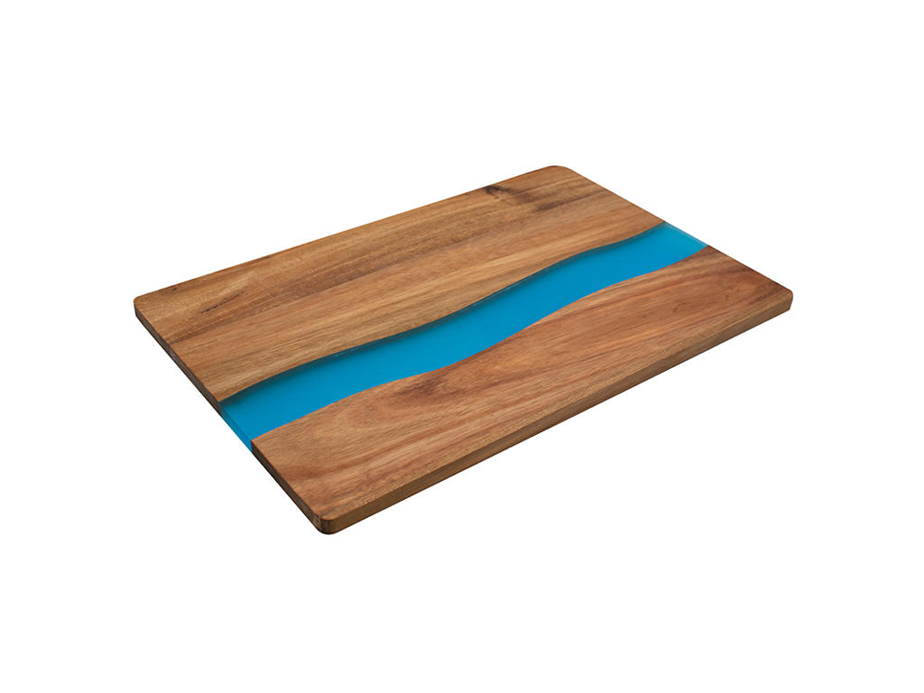 Tabla de cortar 45x30x1,5 cm Acacia/Resina Azul