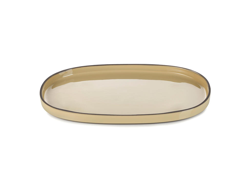Plato Oval 35,5x22 cm Beige Caractere