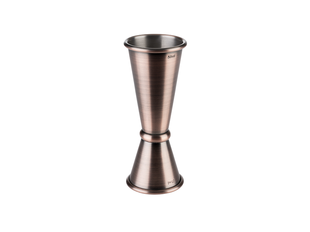 Vaso medidor Doble 2,5/5 cl cobre cepillado