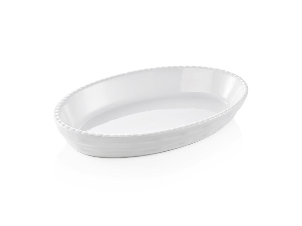 Plato Porcelana Blanca Oval 28x17x5 cm