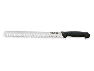 Cuchillo de jamón, 31 cm, Granton, Negro, con corte de aire