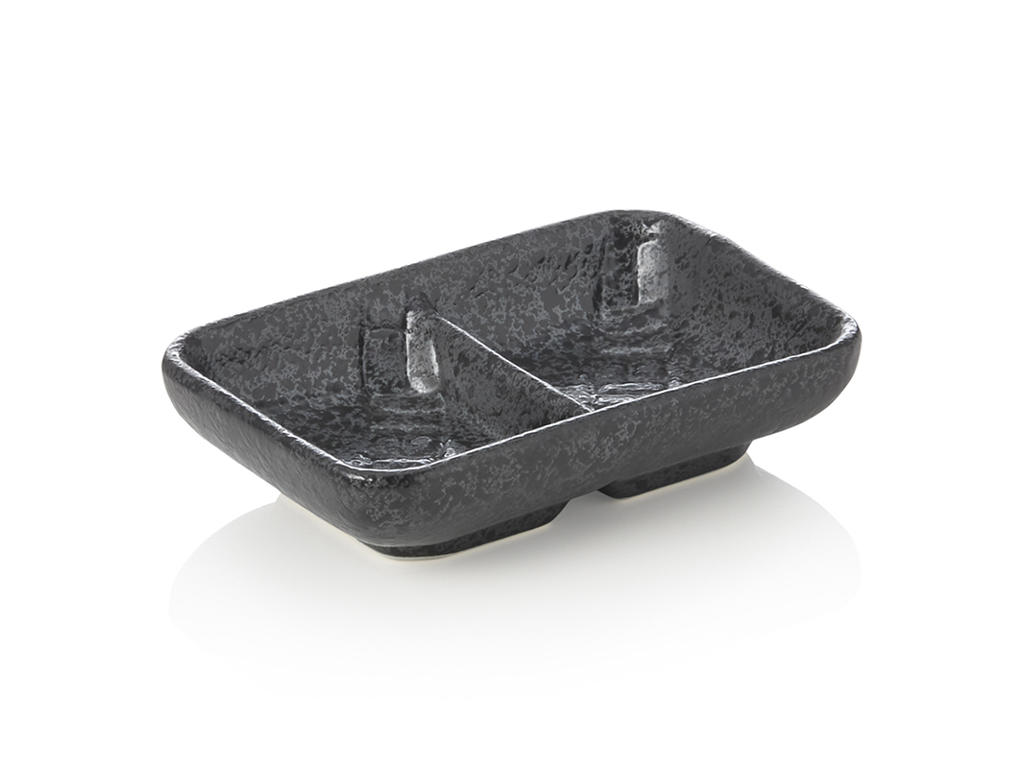 Cuenco para dip de porcelana negro tamaño 11x7,5x2,5cm