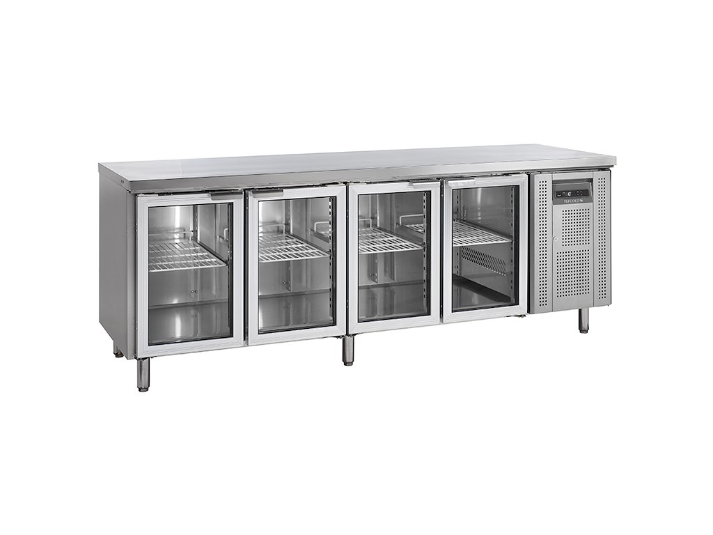 Mostrador refrigerado 4 puertas de vidrio GN1/1