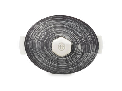 Tapa para olla Oval 32,5x26,5 cm Sin esmaltar Negro/Plata Revolución 2