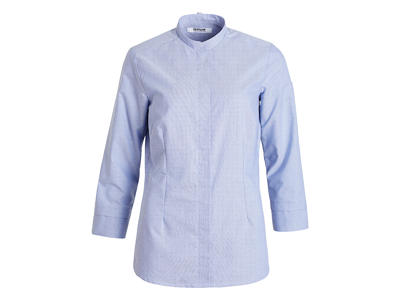 Kentauer Oxford Camisa Mujer 7/8 manga, Azul claro