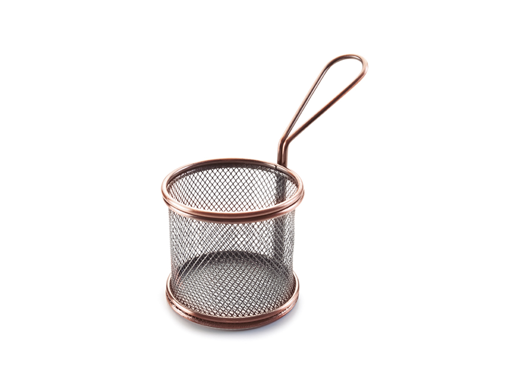 Cesta de fritura Mini redonda 9 cm Cobre