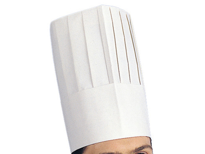 Gorro de cocina, modelo alto por 10 unidades 25cm