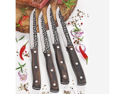 Cuchillos de carne 4 uds, Madera de embalaje HUNTER