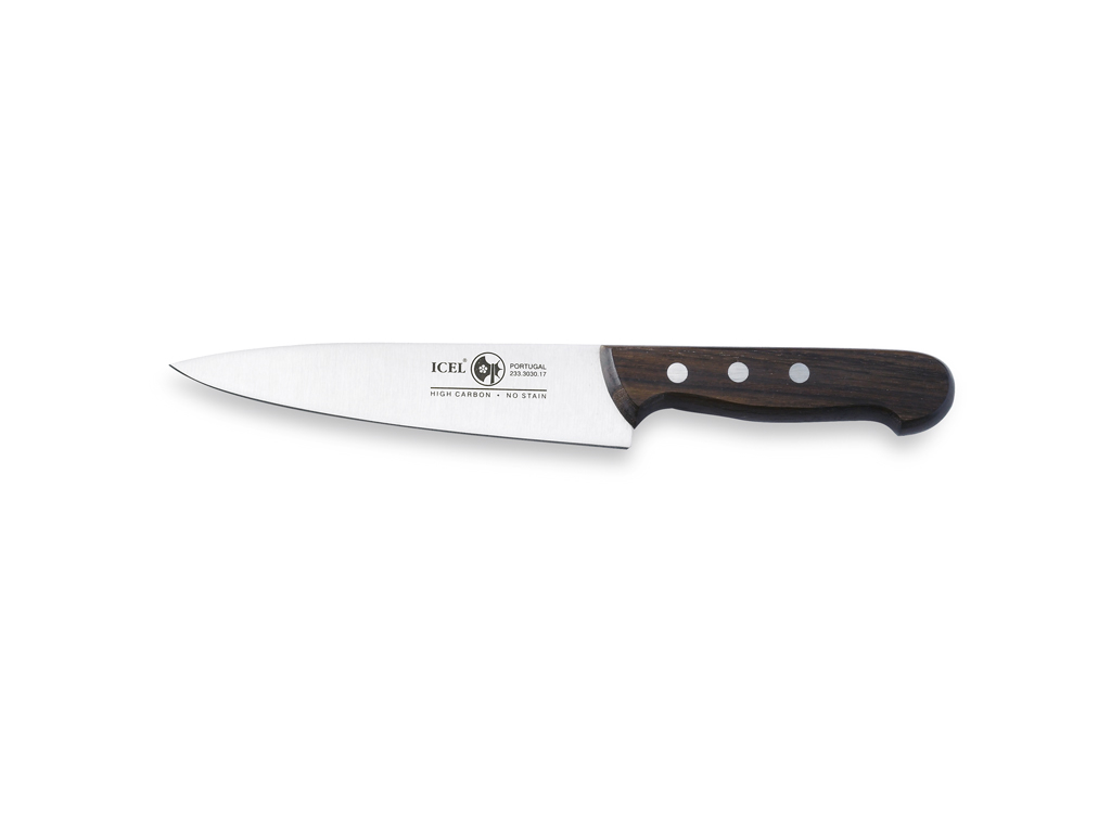 Cuchillo de cocina - Acero inoxidable - Madera de rosa - 16 cm - 55HrC