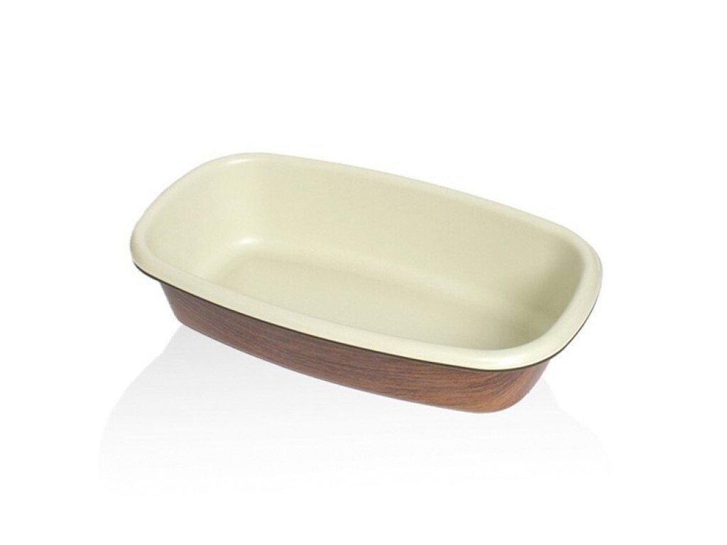 Bandeja Snack 16x27 cm Aspecto de Madera/Blanco