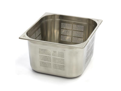Contenedor de cantina perforado 2 / 3GN en acero inoxidable | 200mm