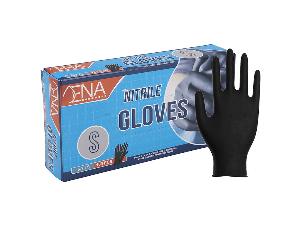Guantes desechables - Nitrilo - Negro - Talla S - 100 unidades