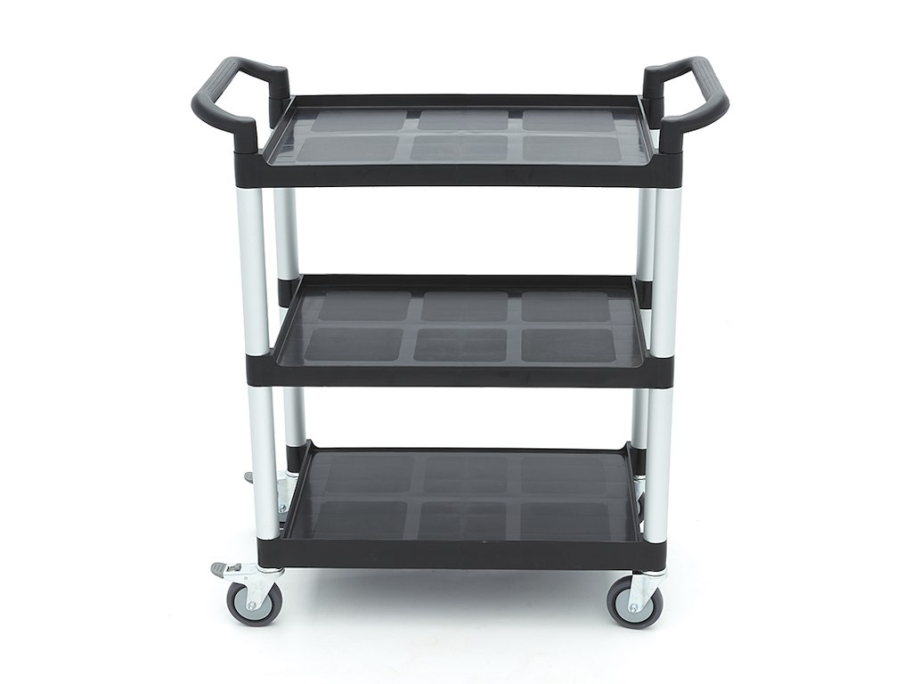 Rullebord 3 hylder 87x43x93 cm Sort