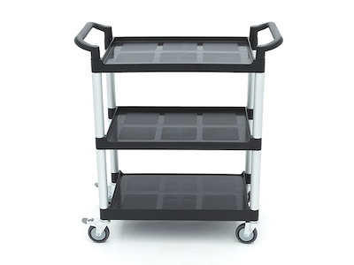 Rullebord 3 hylder 87x43x93 cm Sort