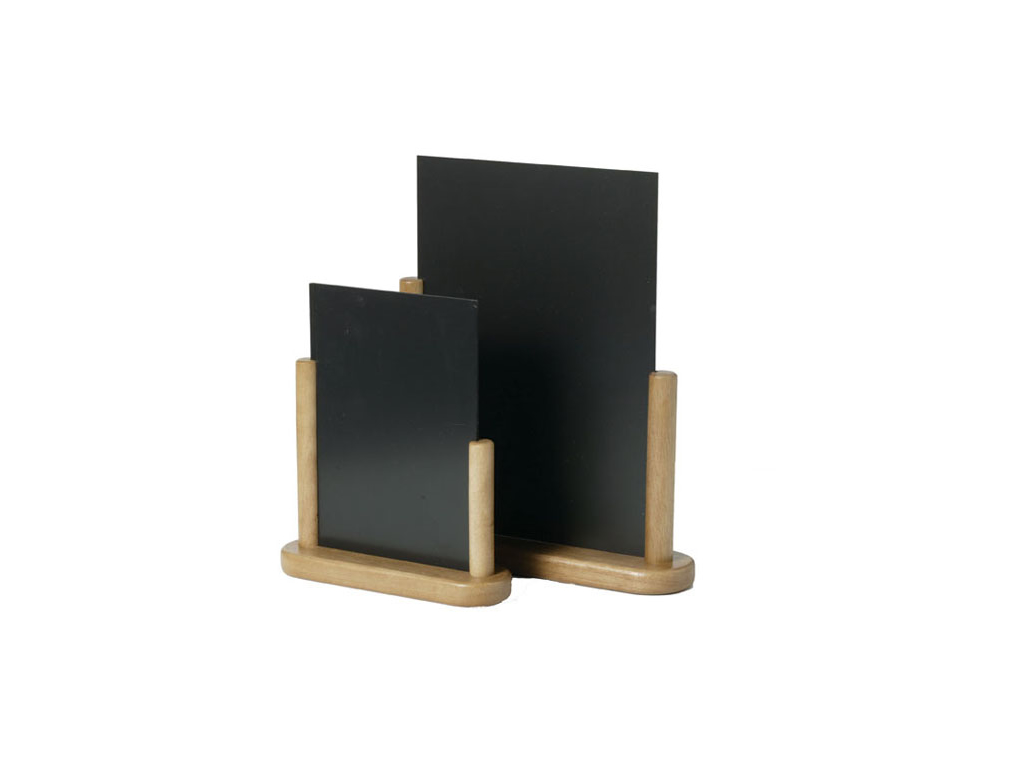 Tablero 15x21 cm A5 c/madera clara pie mesa