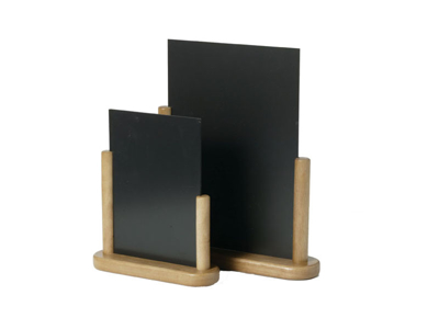 Tablero 15x21 cm A5 c/madera clara pie mesa