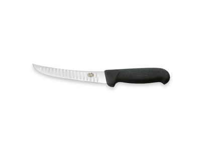 Deshuesador, 15 cm, Victorinox Fibrox, negro, con corte de aire, con curva
