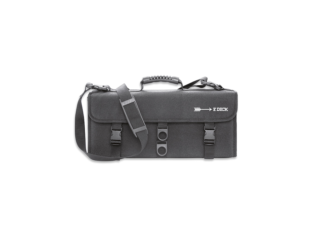 Carpeta de rodillo sin contenido, 11 compartimentos, F. Dick, Tela, Duro, Negro