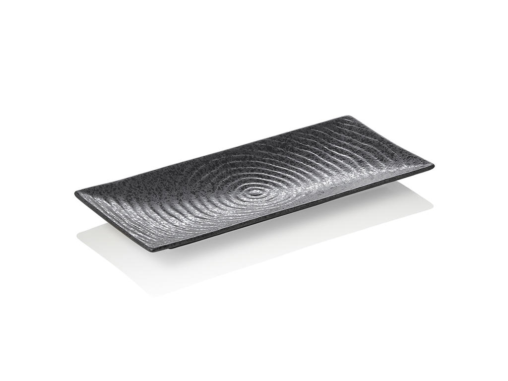 Plato de porcelana negro tamaño 30,5x14x2cm