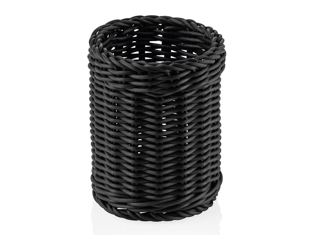 Cesta de cubiertos Negra 12 cm H15 cm Weaver Pro