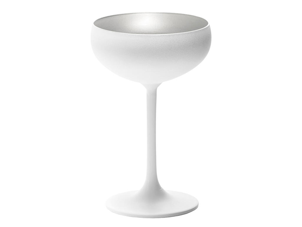 Copa de champán con vidrio blanco/plata 23cl - 147x90mm