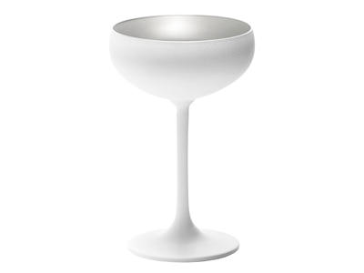 Copa de champán con vidrio blanco/plata 23cl - 147x90mm