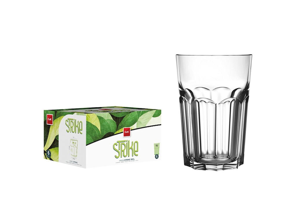 Vaso 36 cl. Strike 6-paquete