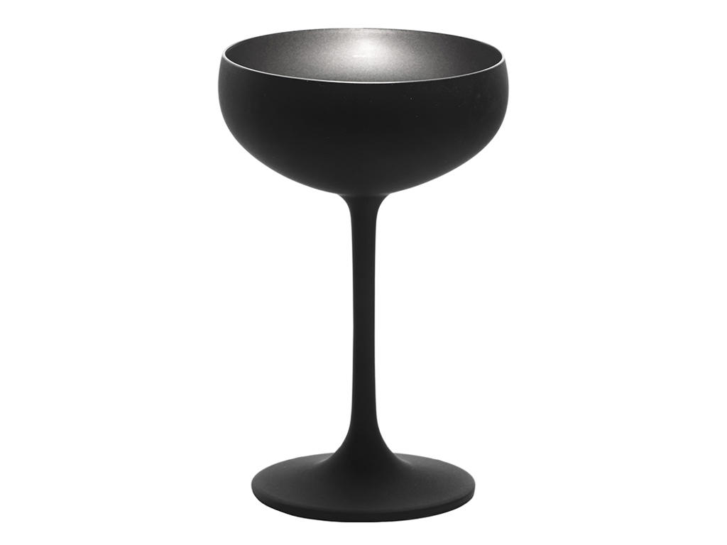 Copa de champán - Vidrio - Negro/plata - 23cl - 147x90mm