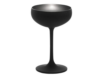 Copa de champán - Vidrio - Negro/plata - 23cl - 147x90mm
